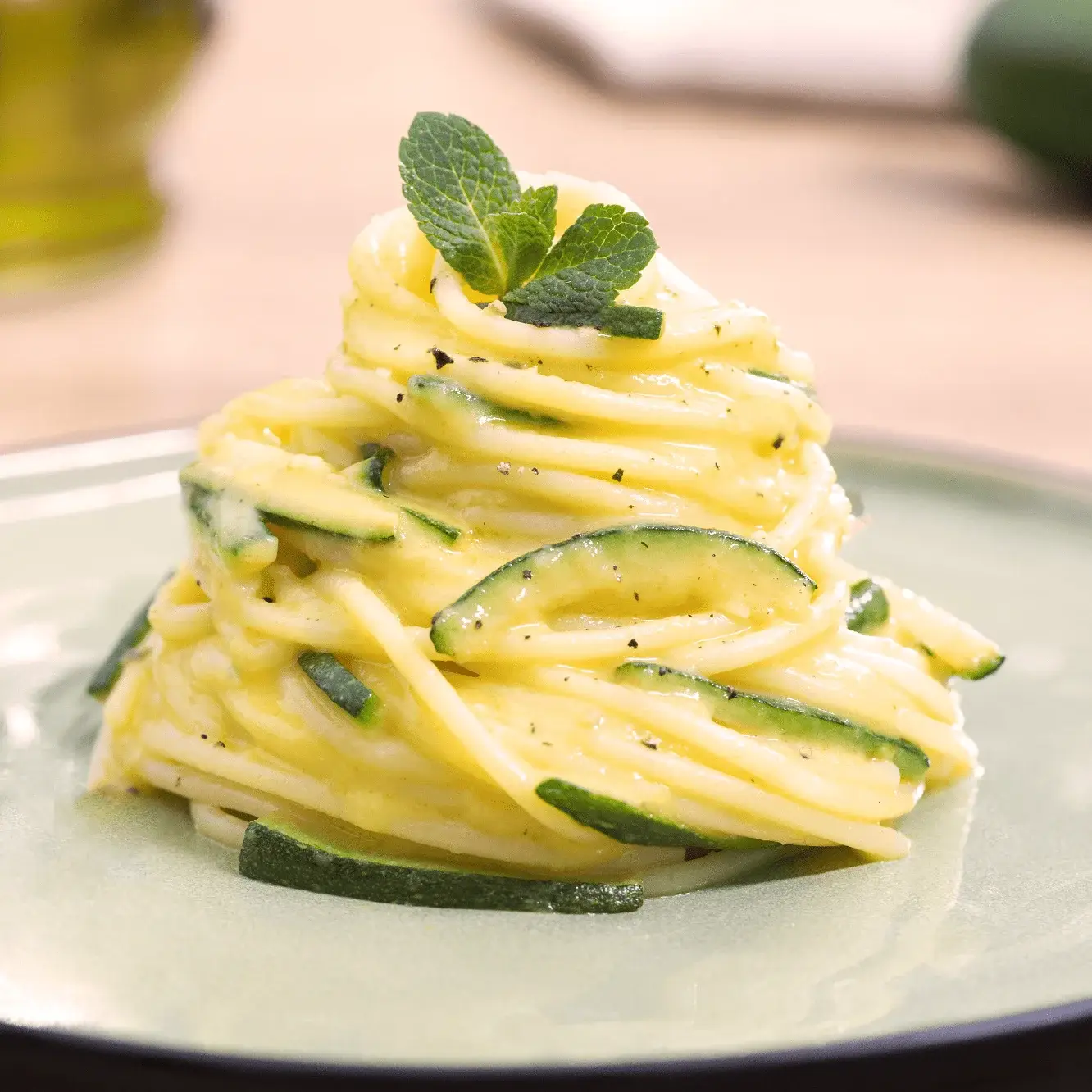 Безглютеновые Спагетти Карбонара с цукини