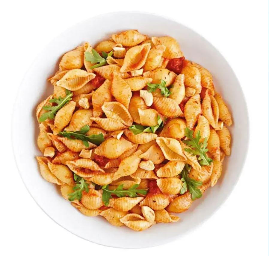 Конкилье Ригате с тыквой и соусом из грецких орехов