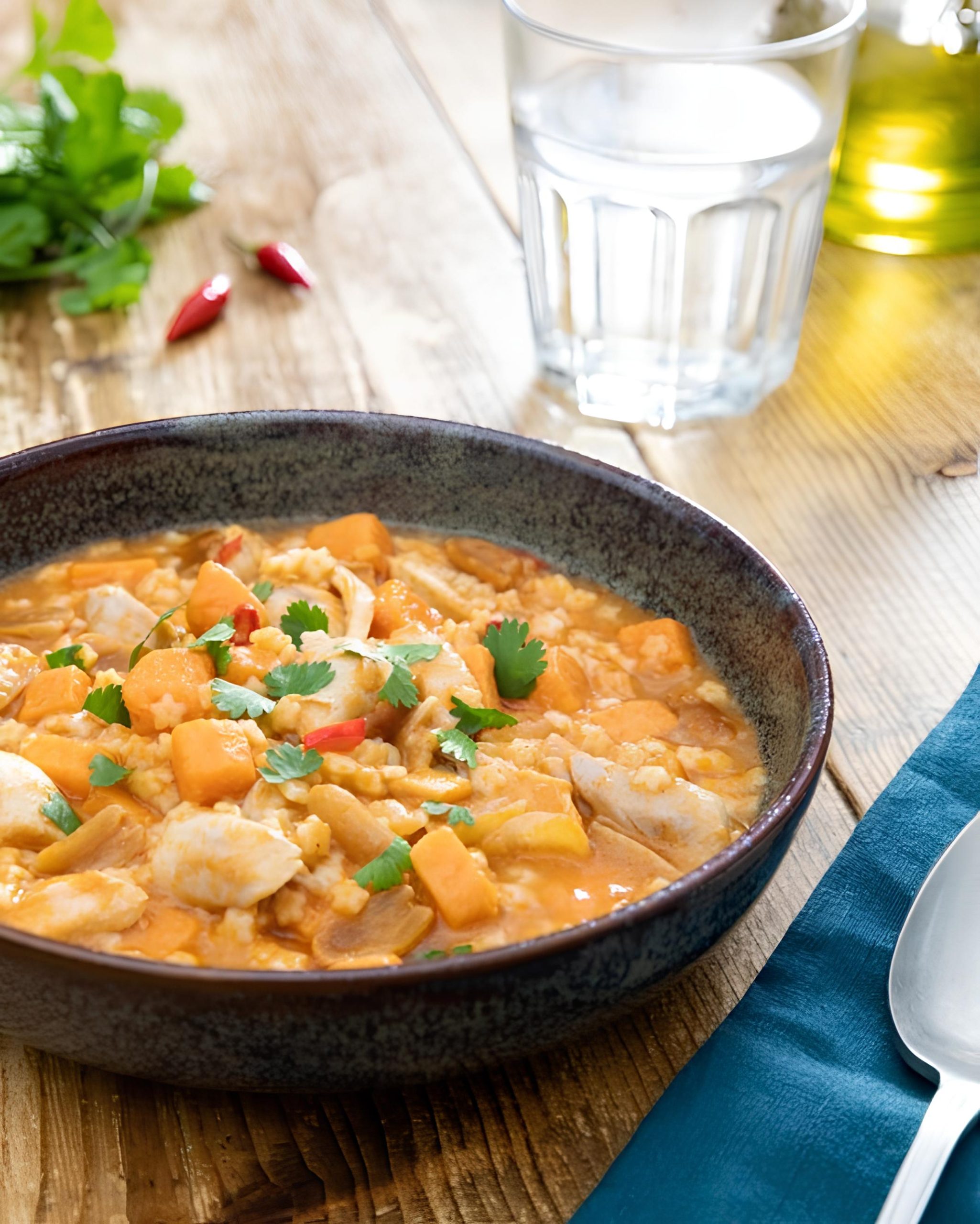 Стеллине с куриным рагу, соусом Наполетана и арахисом