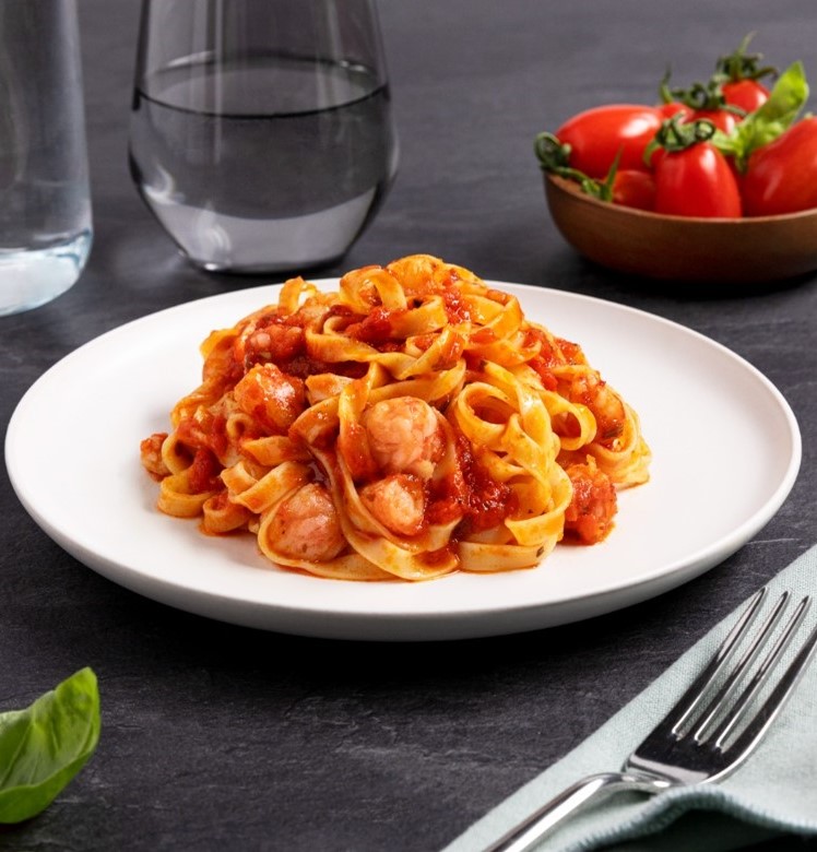 Тальятелле с соусом Базилико и креветками